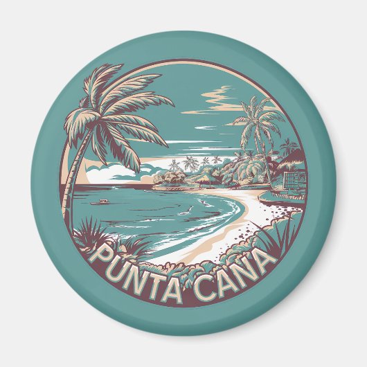 Punta Cana Dominicaanse Republiek Travel Art Badge Magneet (Voorkant)