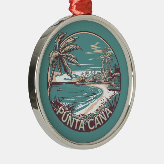 Punta Cana Dominicaanse Republiek Travel Art Badge Metalen Ornament (Rechts)