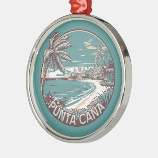 Punta Cana Dominicaanse Republiek Travel Art Badge Metalen Ornament (Links)