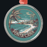 Punta Cana Dominicaanse Republiek Travel Art Badge Metalen Ornament<br><div class="desc">Punta Cana vector art design. Het gebied Bávaro en Punta Cana vormen samen de zogenaamde La Costa del Coco,  of de Coconut Coast,  een gebied van lavish,  allesomvattende resorts.</div>