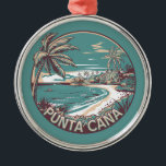 Punta Cana Dominicaanse Republiek Travel Art Badge Metalen Ornament<br><div class="desc">Punta Cana vector art design. Het gebied Bávaro en Punta Cana vormen samen de zogenaamde La Costa del Coco,  of de Coconut Coast,  een gebied van lavish,  allesomvattende resorts.</div>