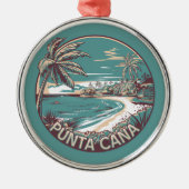 Punta Cana Dominicaanse Republiek Travel Art Badge Metalen Ornament (Voorkant)