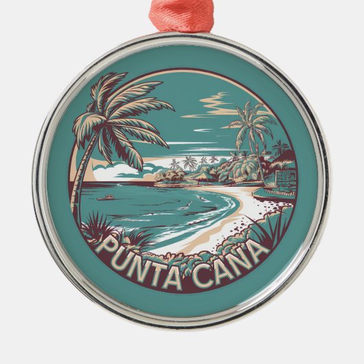 Punta Cana Dominicaanse Republiek Travel Art Badge Metalen Ornament (Voorkant)