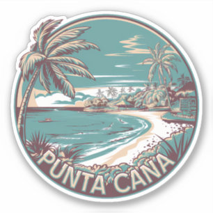Punta Cana Dominicaanse Republiek Travel Art Badge Sticker