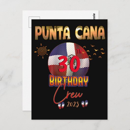 Punta Cana Dominicaanse Republiek Verjaardag  Briefkaart (Voorkant / Achterkant)