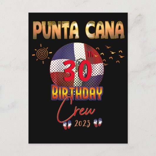 Punta Cana Dominicaanse Republiek Verjaardag  Briefkaart (Voorkant)