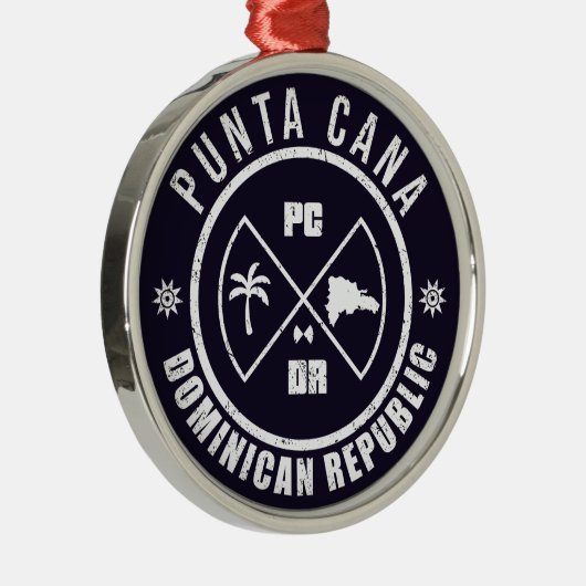 Punta Cana Dominicaanse Republiek - Verstoord Metalen Ornament (Rechts)