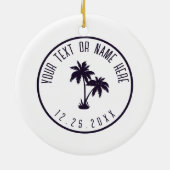Punta Cana Dominicaanse Retro Palm Trees Familie Keramisch Ornament (Achterkant)