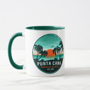 Punta Cana Dominicaanse Retro Sunset Souvenir 60s Mok