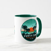 Punta Cana Dominicaanse Retro Sunset Souvenir 60s Mok (Voorkant rechts)