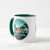 Punta Cana Dominicaanse Retro Sunset Souvenir 60s Mok (Voorkant links)