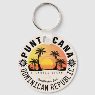 Punta Cana Dominicaanse Retro Sunset Souvenir 60s Sleutelhanger