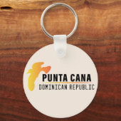 Punta Cana Dominicaanse Retro Sunset Souvenir 60s Sleutelhanger (Achterkant)