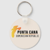 Punta Cana Dominicaanse Retro Sunset Souvenir 60s Sleutelhanger (Achterkant)