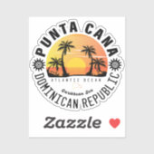 Punta Cana Dominicaanse Retro Sunset Souvenir 60s Sticker (Vel)