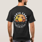 Punta Cana Dominicaanse Retro Sunset Souvenir 60s T-shirt (Achterkant)