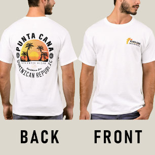 Punta Cana Dominicaanse Retro Sunset Souvenir 60s T-shirt