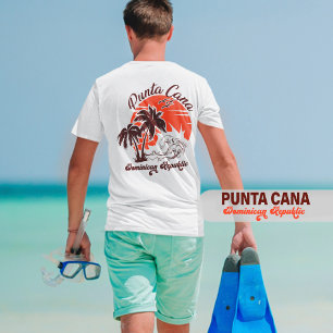 Punta Cana Dominicaanse Retro Sunset Souvenir 60s T-shirt
