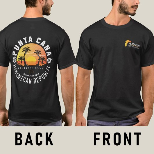 Punta Cana Dominicaanse Retro Sunset Souvenir 60s T-shirt