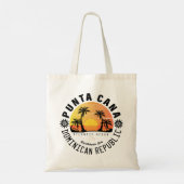 Punta Cana Dominicaanse Retro Sunset Souvenir 60s Tote Bag (Achterkant)