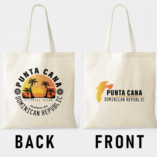 Punta Cana Dominicaanse Retro Sunset Souvenir 60s Tote Bag