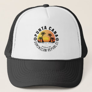 Punta Cana Dominicaanse Retro Sunset Souvenir 60s Trucker Pet