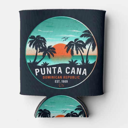 Punta Cana Dominicaanse Retro Sunset Souvenir 80s Blikjeskoeler (Voorkant)