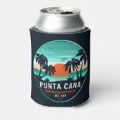 Punta Cana Dominicaanse Retro Sunset Souvenir 80s Blikjeskoeler (Blikje Achterkant)