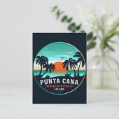 Punta Cana Dominicaanse Retro Sunset Souvenir 80s Briefkaart (Staand voorkant)