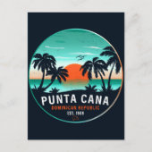 Punta Cana Dominicaanse Retro Sunset Souvenir 80s Briefkaart (Voorkant)
