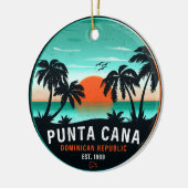Punta Cana Dominicaanse Retro Sunset Souvenir 80s Keramisch Ornament (Links)