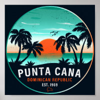 Punta Cana Dominicaanse Retro Sunset Souvenir 80s