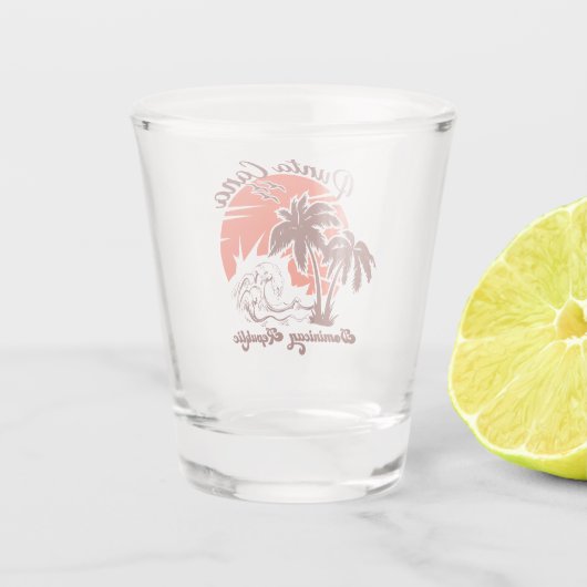 Punta Cana Dominicaanse Retro Sunset Souvenir 80s Shot Glas (Achterkant)