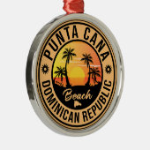 Punta Cana Dominican Beach  Retro Metalen Ornament (Rechts)