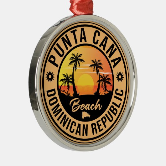 Punta Cana Dominican Beach  Retro Metalen Ornament (Rechts)