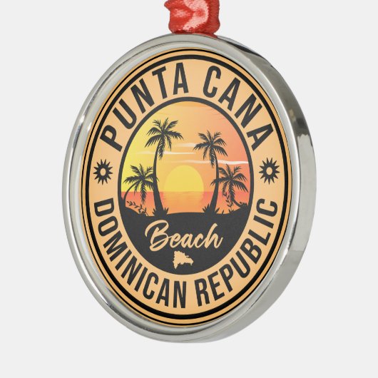Punta Cana Dominican Beach  Retro Metalen Ornament (Links)
