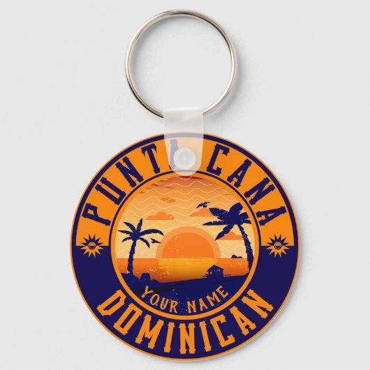 Punta Cana Dominican Palm Beach Keyc Sleutelhanger (Voorkant)