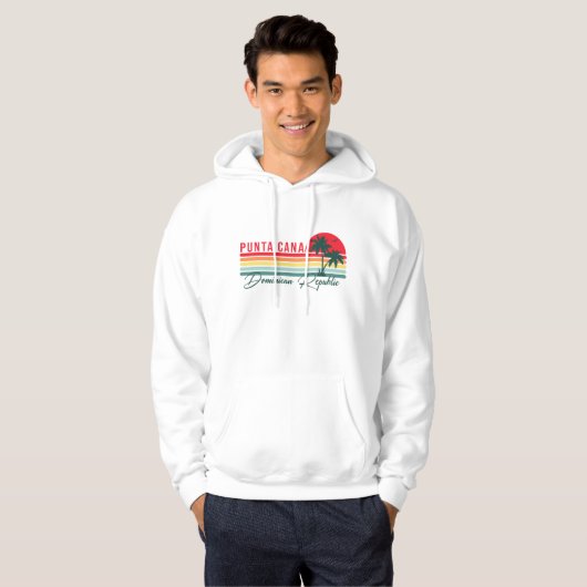 Punta Cana Dominican Palm Tree Beach Hoodie (Voorkant volledig)
