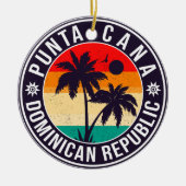 Punta Cana Dominican Palm Tree Beach  Keramisch Ornament (Voorkant)