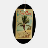 Punta Cana Dominican Palm Tree Beach  Keramisch Ornament (Rechts)