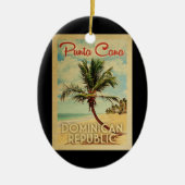 Punta Cana Dominican Palm Tree Beach  Keramisch Ornament (Voorkant)