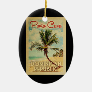 Punta Cana Dominican Palm Tree Beach Keramisch Ornament