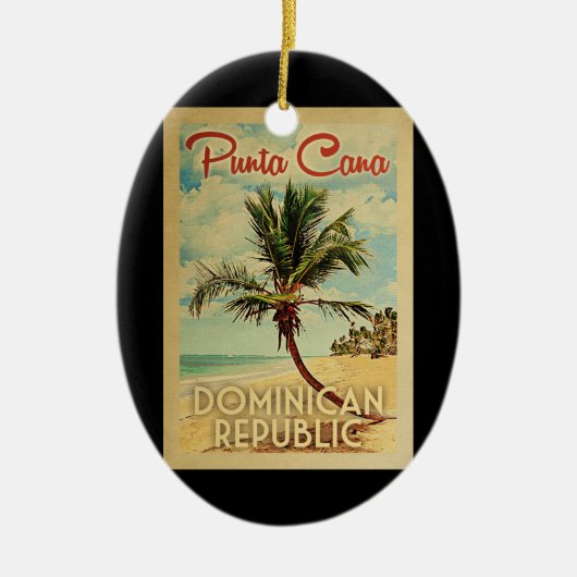 Punta Cana Dominican Palm Tree Beach  Keramisch Ornament (Voorkant)