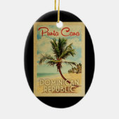 Punta Cana Dominican Palm Tree Beach  Keramisch Ornament (Achterkant)