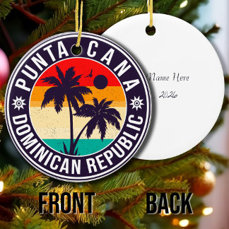 Punta Cana Dominican Palm Tree Beach Keramisch Ornament