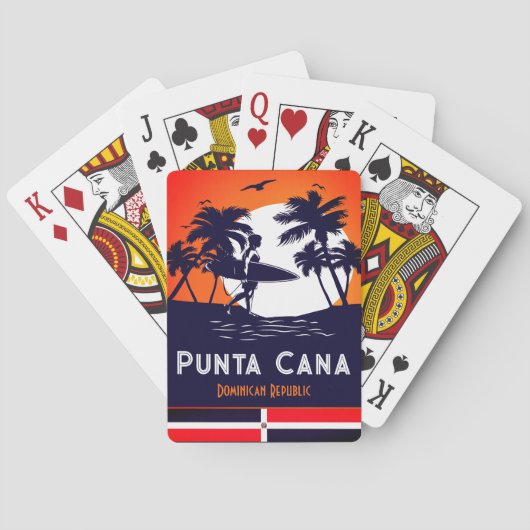 Punta Cana Dominican Palm Tree Beach  Pokerkaarten (Achterkant)