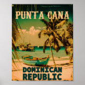 Punta Cana Dominican Palm Tree Beach  Poster (Voorkant)