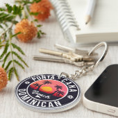 Punta Cana Dominican Palm Tree Beach Sleutelhanger (Voorkant Rechts)