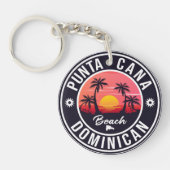 Punta Cana Dominican Palm Tree Beach  Sleutelhanger (Voorkant)