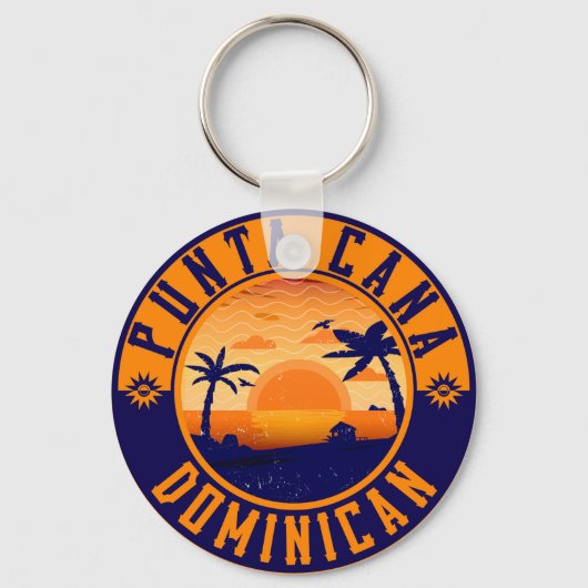 Punta Cana Dominican Palm Tree Beach Sleutelhanger (Voorkant)